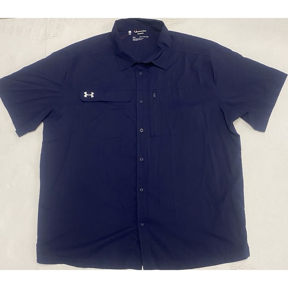 Under Armour Other - Under Armour Mens Short Sleeve Button Down Shirt XXL Loose Fit